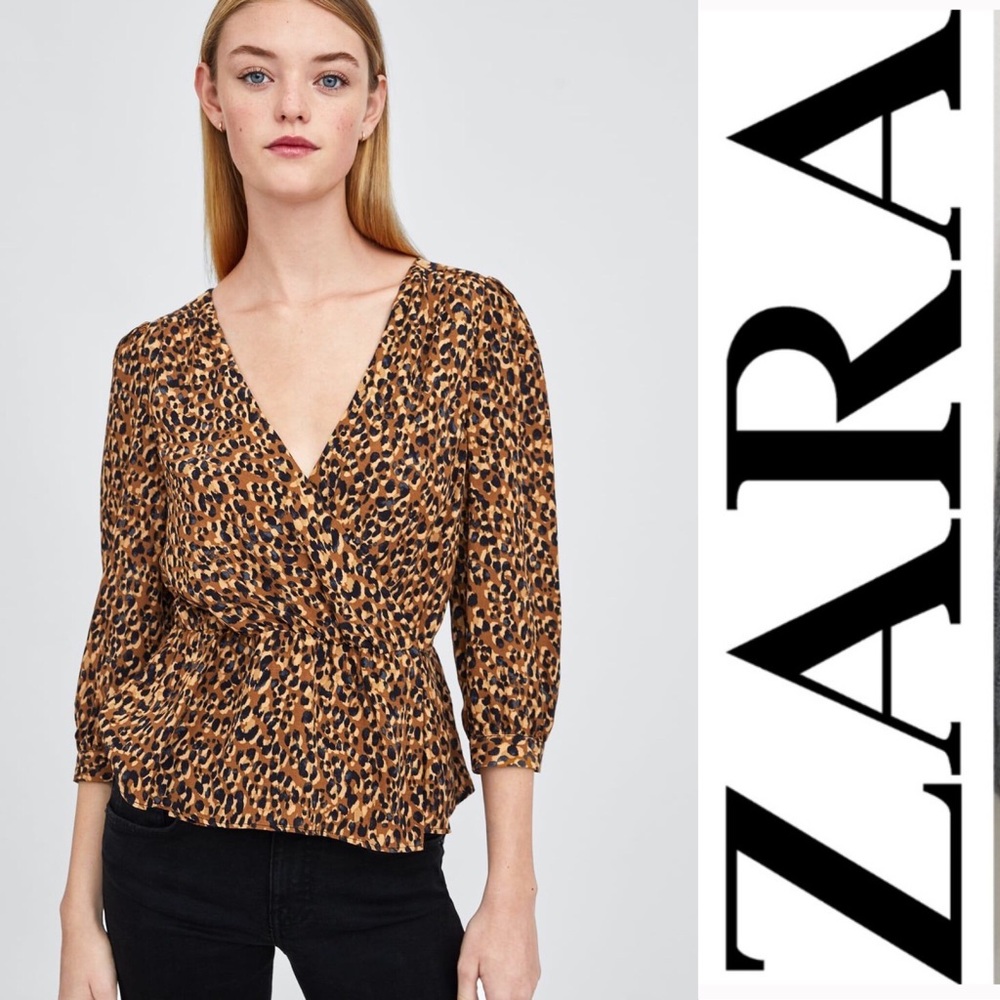 Zara Animal print Blouse 🐆